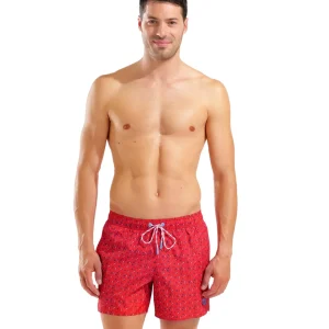 Bañador corto para hombre arena Water Prints - Rojo Multi