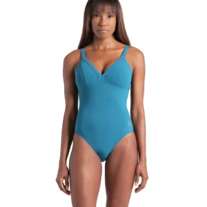 Bañador Shapewear arena para mujer Lara copa B  - Verde Azul