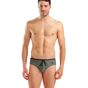 Bañador slip para hombre arena Solid - Salvia/Negro