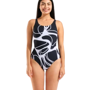 Bañador para mujer arena Shapewear Alina Copa B - Blanco y negro
