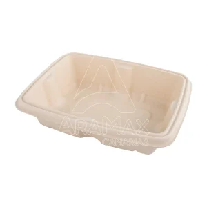 ENVASES RECTANGULARES DE BAGAZO ANTI-FUGAS 100% COMPOSTABLES