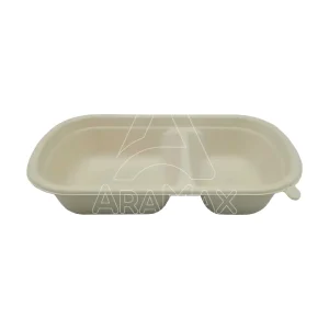 PORTAMENÚS DE 1 ó 3 COMPARTIMENTOS DE PULPA DE CELULOSA TERMOSELLABLES 225x177x45MM CAJA