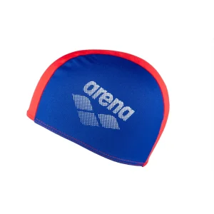 Gorro de natación arena para niños Polyester II - Royal/Rojo