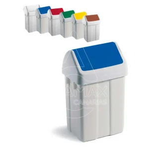 CUBO PAPELERA PISCIS CON TAPA BASCULANTE.