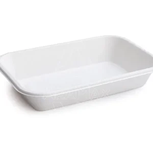 BANDEJAS DE FIBRA DE CAÑA DE AZÚCAR BLANCA