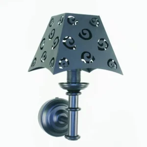 Aplique pared forja negro pantalla hierro cuadrada AP100-PH00