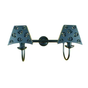 Apliques luz pared forja negro pantalla hierro AP22300-PH00