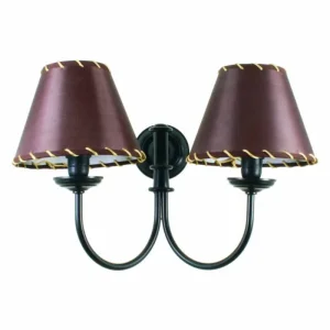 Apliques de pared interior clásica pantalla marrón AP400-PMR