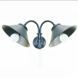 Aplique pared escalera industrial tulipa hierro grande AP600-TLP06