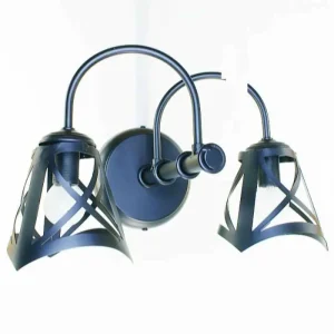 Apliques interiores dobles decoración original tulipa hierro aspa AP9200-TLP09