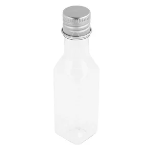 BOTELLA TRANSPARENTE PET CON TAPÓN ALUMINIO 35ML 2.5×9.6CM 
«ESPECIAL MUESTRARIOS»