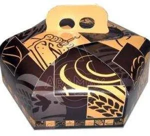 CAJAS TARTAS DE CARTÓN 36CM HEXAGONAL ESPIGAS.