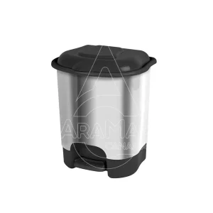 CUBOS DE PAPELERA PLATA CON TAPA Y PEDAL