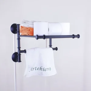 Estante toallero doble rústico trasera lisa