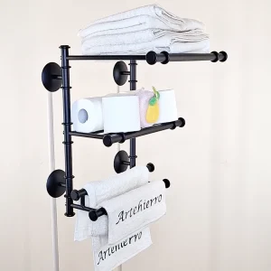 Estantes toallero doble rústico trasera lisa