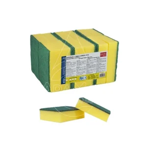 ESPONJA+FIBRA VERDE ECONÓMICAS 6X9CM. 
25  packs de 12 esponjas