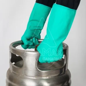 GUANTE NITRILO INDUSTRIAL VERDE INTERIOR DE ALGODÓN