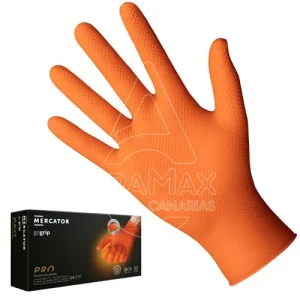 GUANTES NITRILO NARANJA FUERTES 8.5GRMS