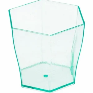 MINI VASO INYECTADOS CATERING HEXAGONAL 60ML 6CM. VERDE PS