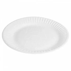 PLATO CARTÓN REDONDO 15CM. BLANCO BIO-LACADOS