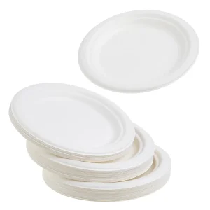 PLATOS REDONDOS DE 1 Y 3 COMPARTIMENTOS DE FIBRA CAÑA DE AZÚCAR 26CM. PUEDE ADQUIRIR  SU TAPA PET REF. 53-38000-1