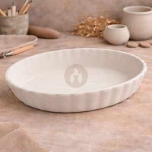 Fuente / Bandeja Ovalada con Ondas en Bizcocho