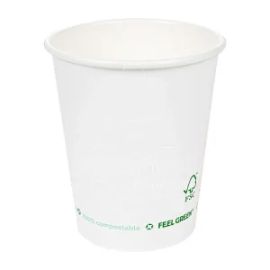 VASO 220ML. CARTÓN «PLASTIC FREE» COMPOSTABLE CAJA