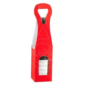 CAJAS 1 BOTELLA VINO 9x9x41CM ROJO CARTÓN