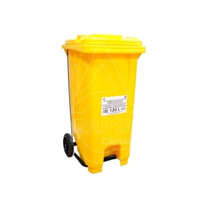 CONTENEDOR 120L. CON RUEDAS DE GOMA PEDAL PROFESIONAL AMARILLO