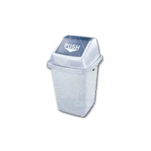 CUBO PAPELERA GRIS PUSH 100L. CON TAPA BASCULANTE